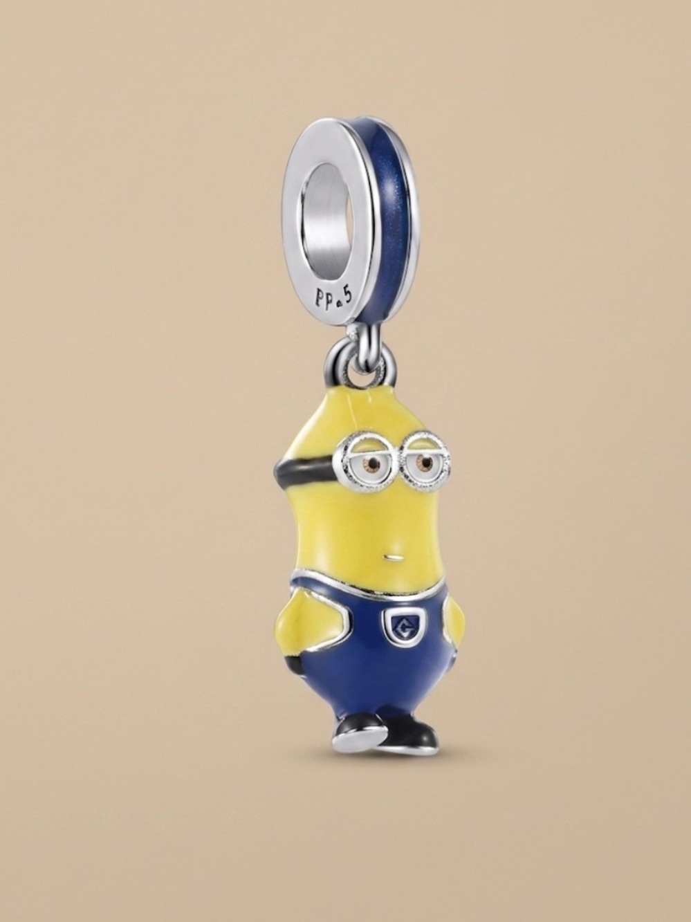 Sterling silver Yellow & Blue Minion Charm Pendant for Kids